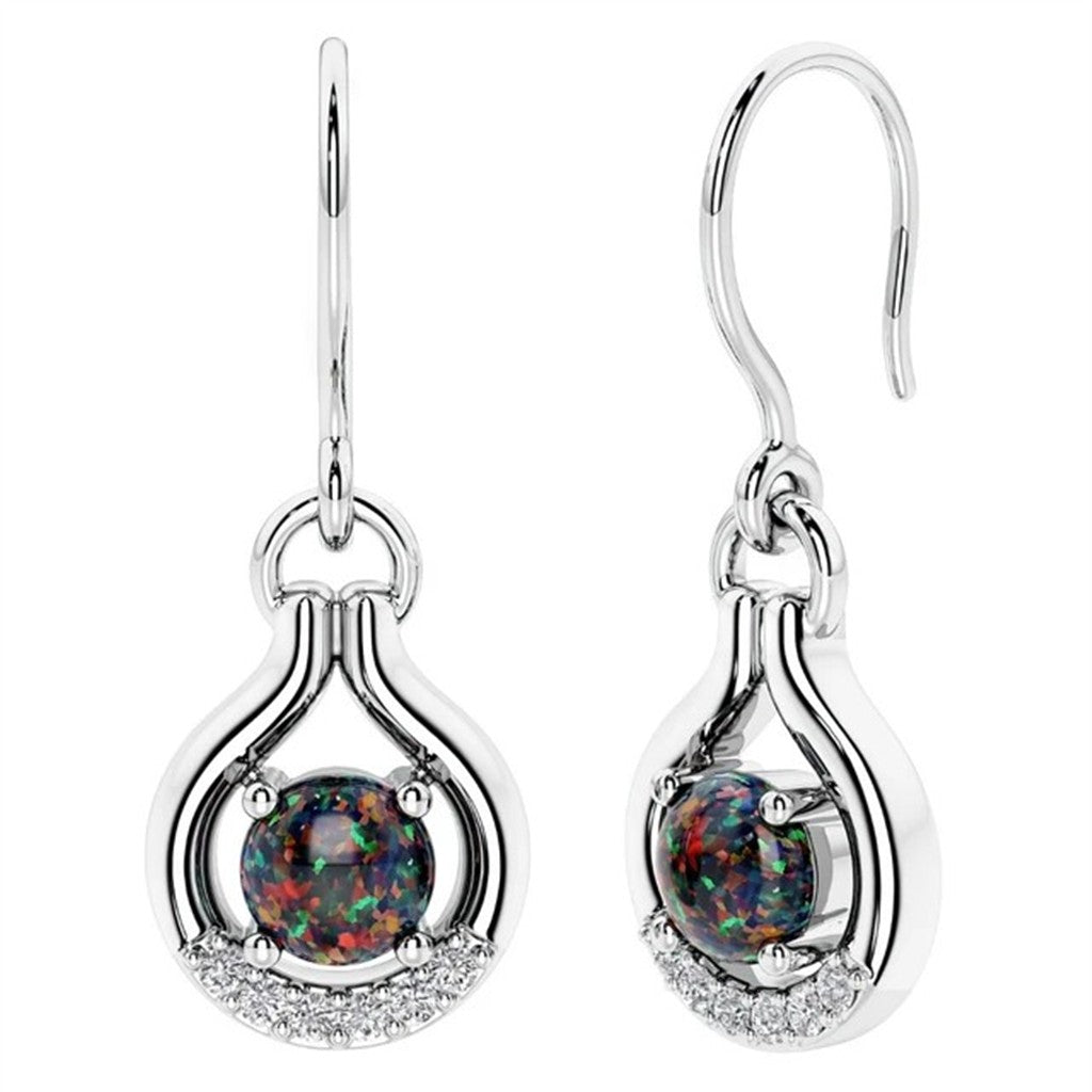 Sterling Silver Post Earrings With Colored Stone