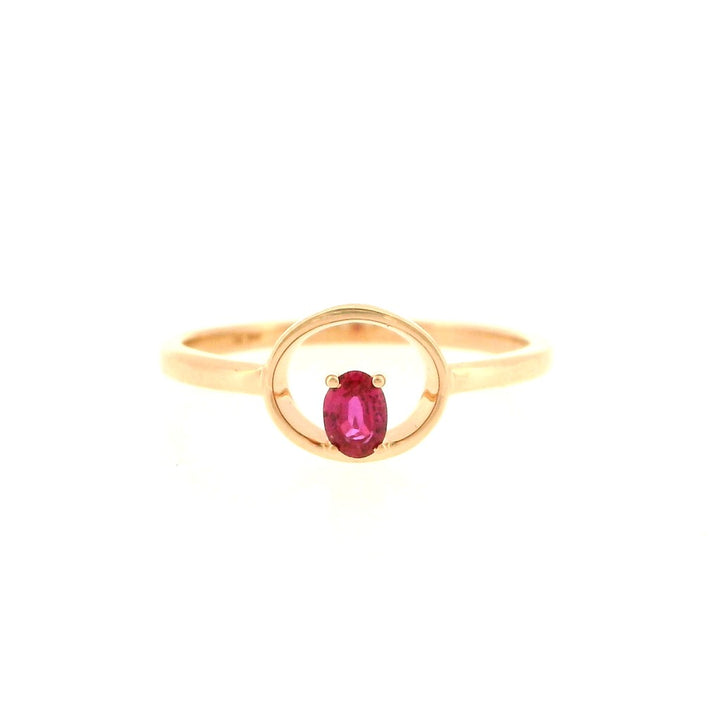 Promise Style Colored Stone Ring 14 Karat Rose with Ruby & Diamonds Accent size 7.25