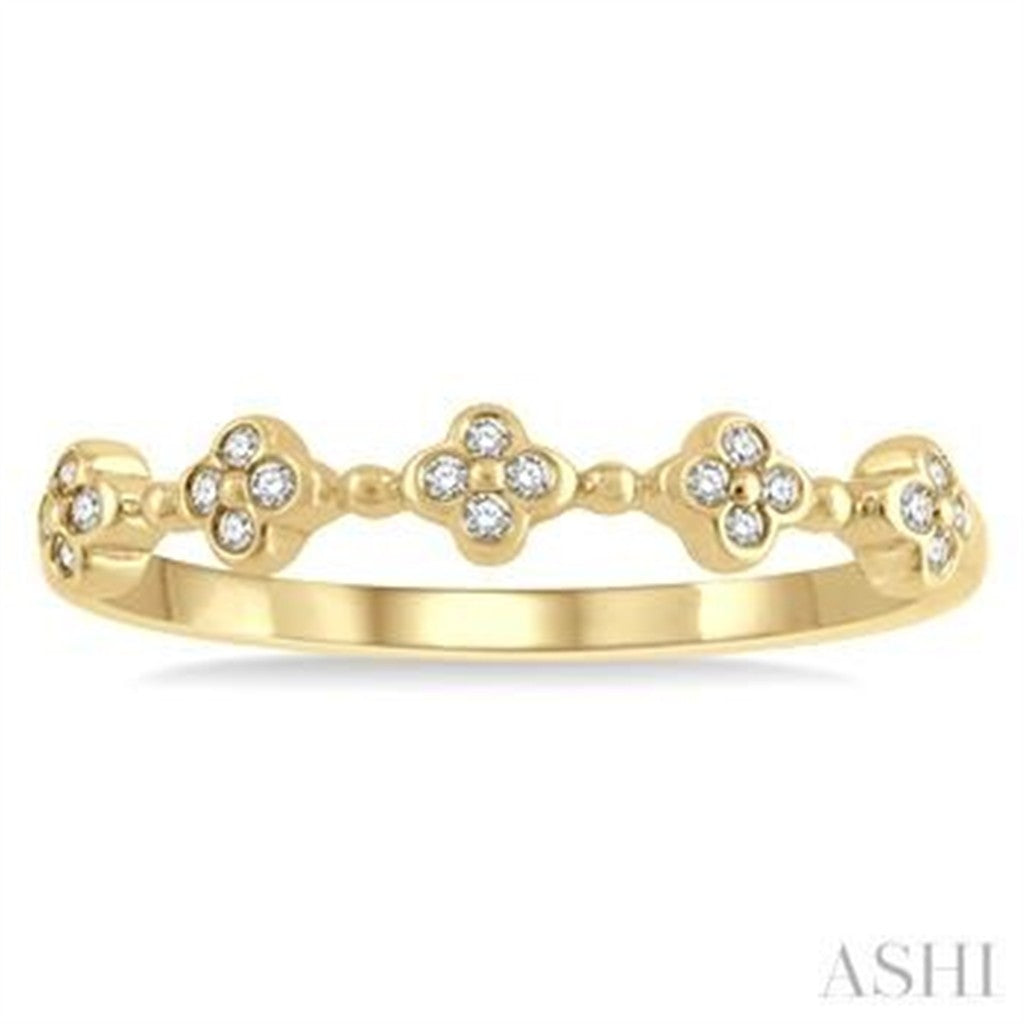 Stack-Able Style Fashion Ring 10 Karat Yellow with Diamond size 7