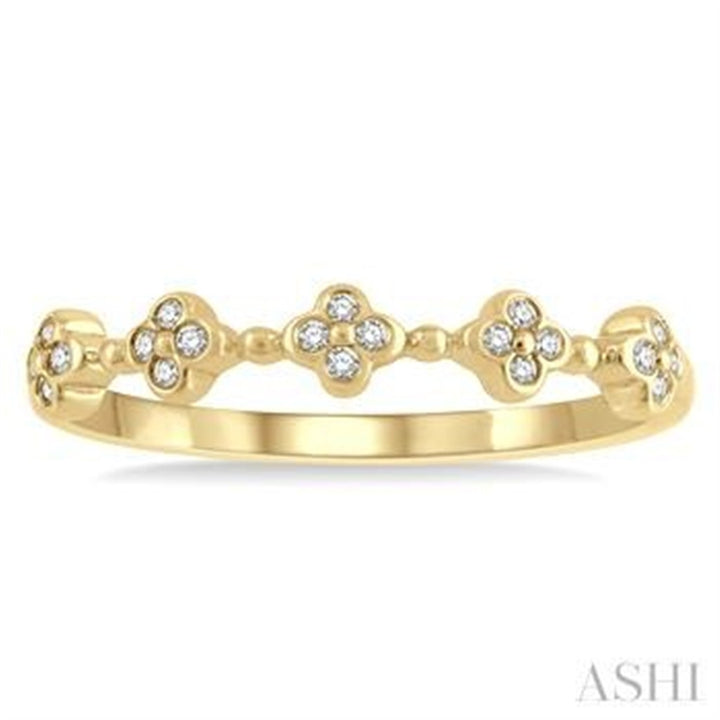 Stack-Able Style Fashion Ring 10 Karat Yellow with Diamond size 7