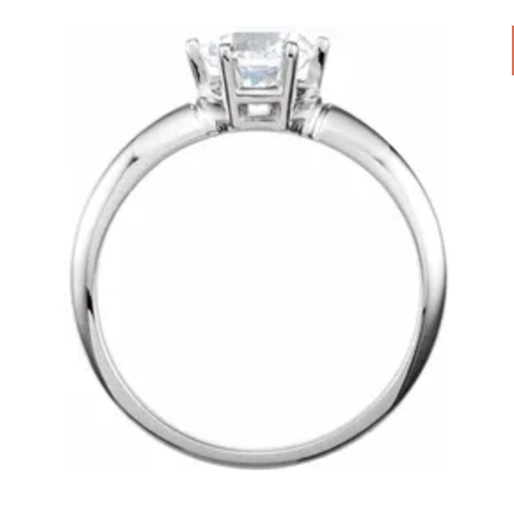 1 Carat Solitare Style Engagement Ring White 14 Karat Gold Size 6 1.00 Carat Round Cubic Zirconia