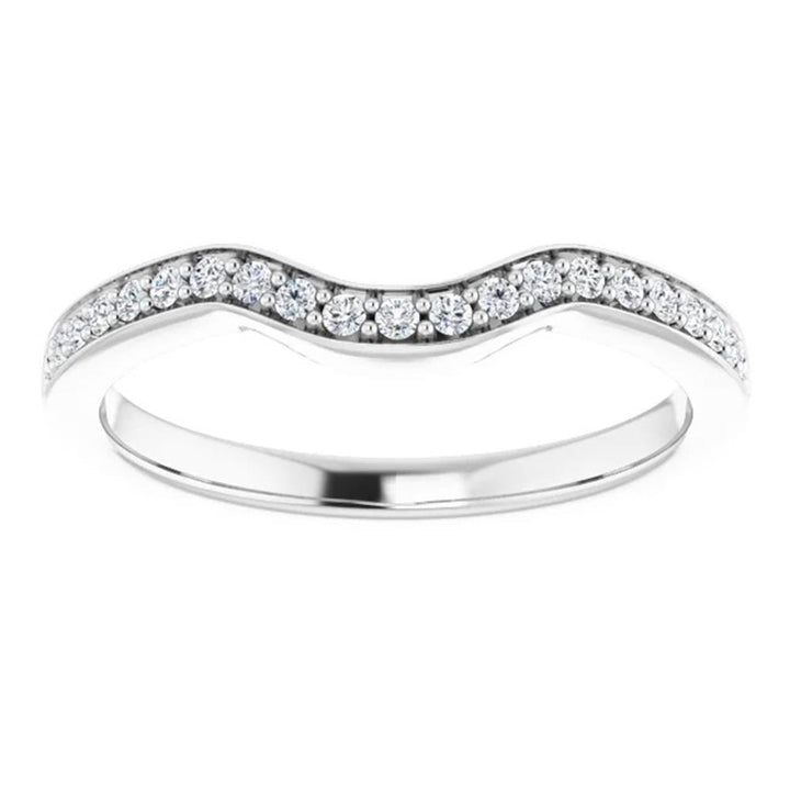 Fitted Style Diamond Wedding Band 14 KT White with Diamonds size 7