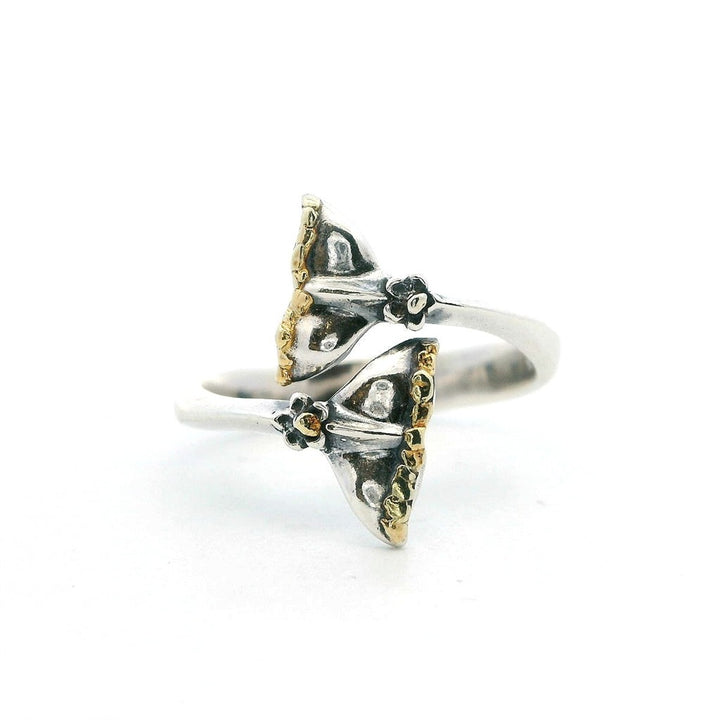 Alaskana Gold Nugget Ring Sterling Silver Size 0