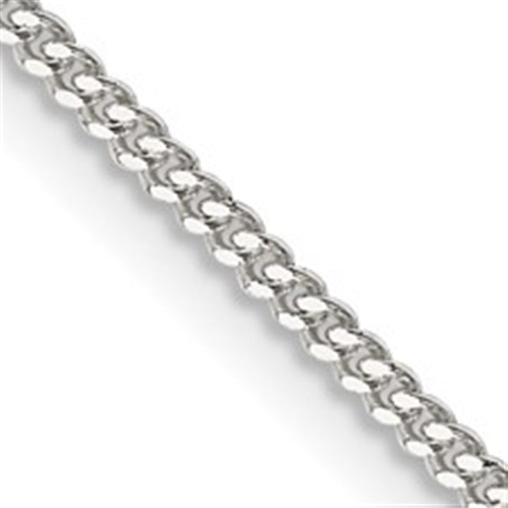 White Sterling Silver 1.5 MM Curb Chain 16" Long