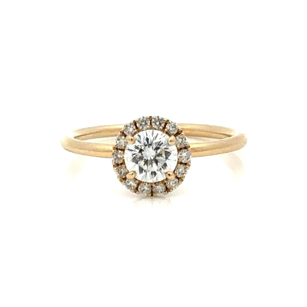 Halo Style Diamond Engagement Ring14 KT Yellow