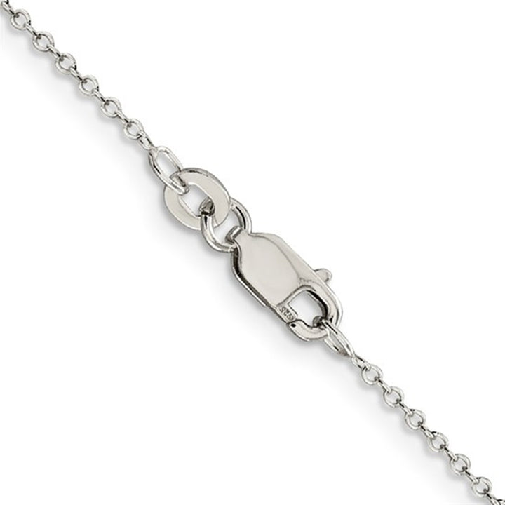 White Sterling Silver 1 MM Cable Chain 18" Long