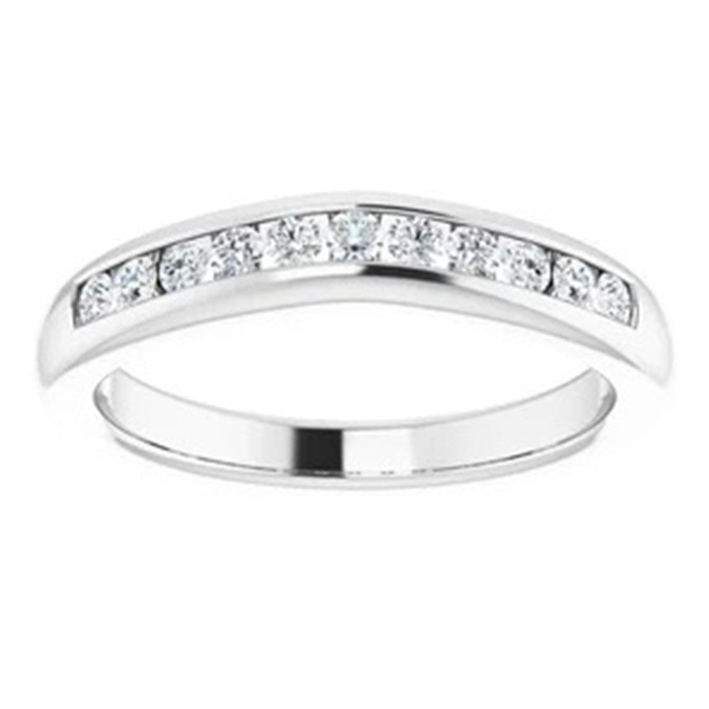 1/2 Anniversary Style Diamond Wedding Band Base Metal White with Diamonds size 6