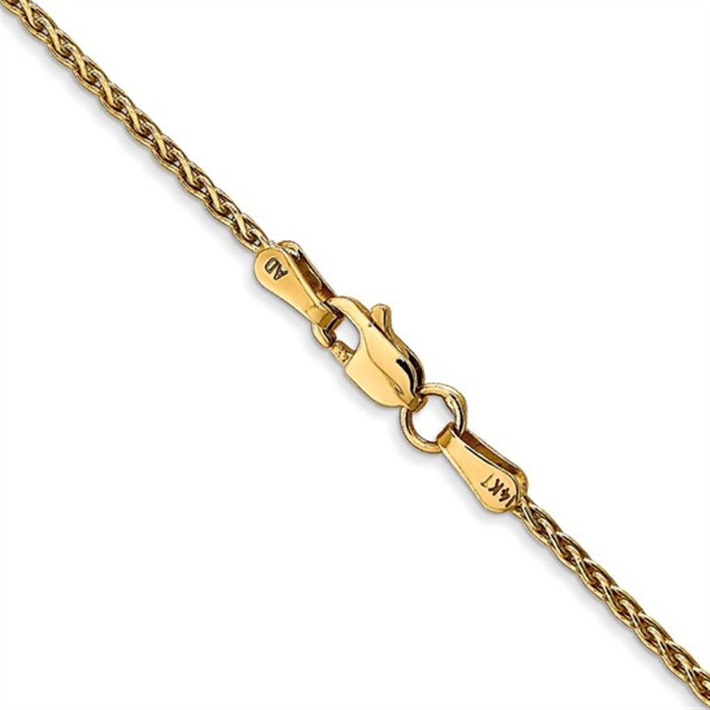 Wheat Link Chain 14 Karat Gold Yellow 1.5 MM Wide 20' In Length