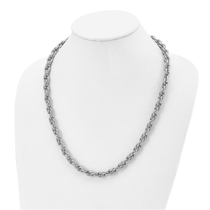White Stainless Steel 7.5 MM Rope Chain 24" Long
