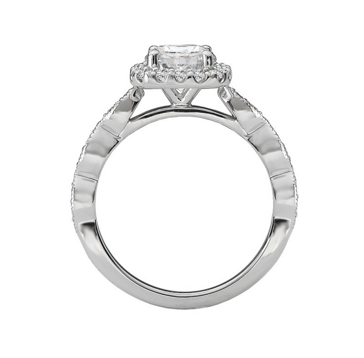 Halo Style Diamond Engagement Ring .925 White 
(Center Stone Not Included)