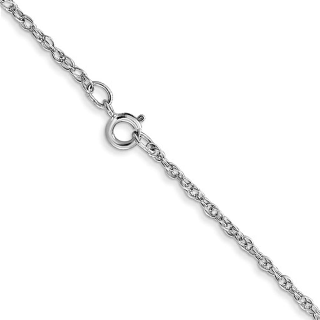 Loose Rope Link Chain 14 KT White 1.15 MM Wide 20' In Length