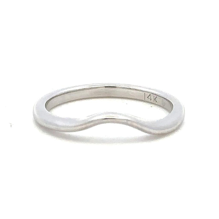 Fitted Wedding Band Prec Metal Womens 2 mm wide 14 KT White Size 5.5