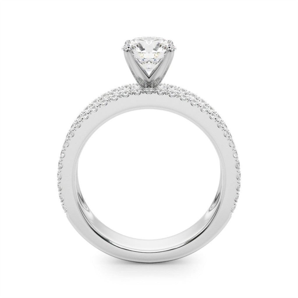 Contemporary Style Diamond Engagement Ring 14 Karat Gold White 
(Center Stone Not Included)