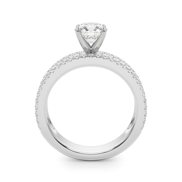 Contemporary Style Diamond Engagement Ring 14 Karat Gold White 
(Center Stone Not Included)