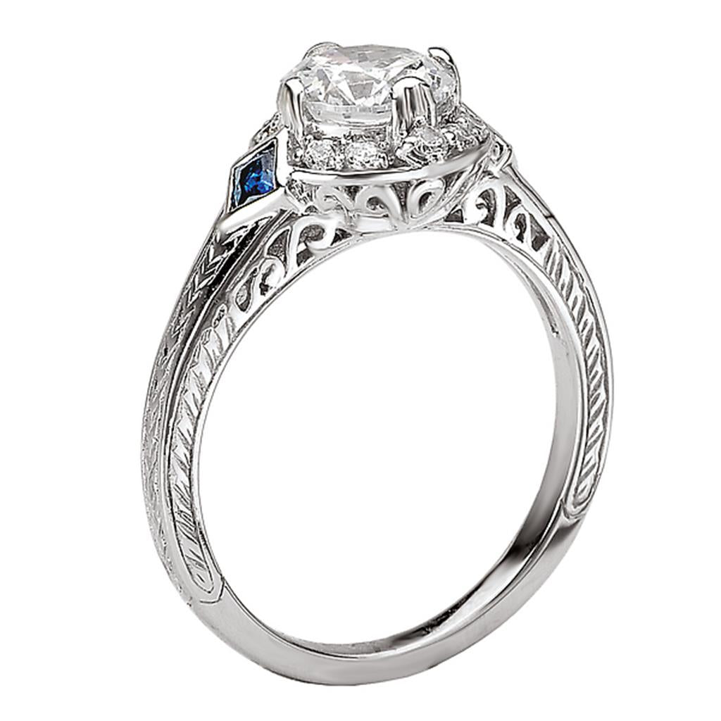 Halo Style Diamond Engagement Ring .925 White 
(Center Stone Not Included)