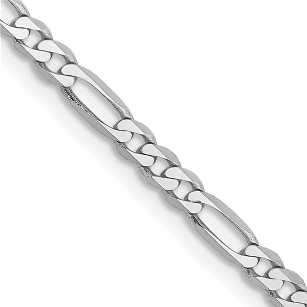 Figaro Link Chain 14 KT White 2.75 MM Wide 20' In Length
