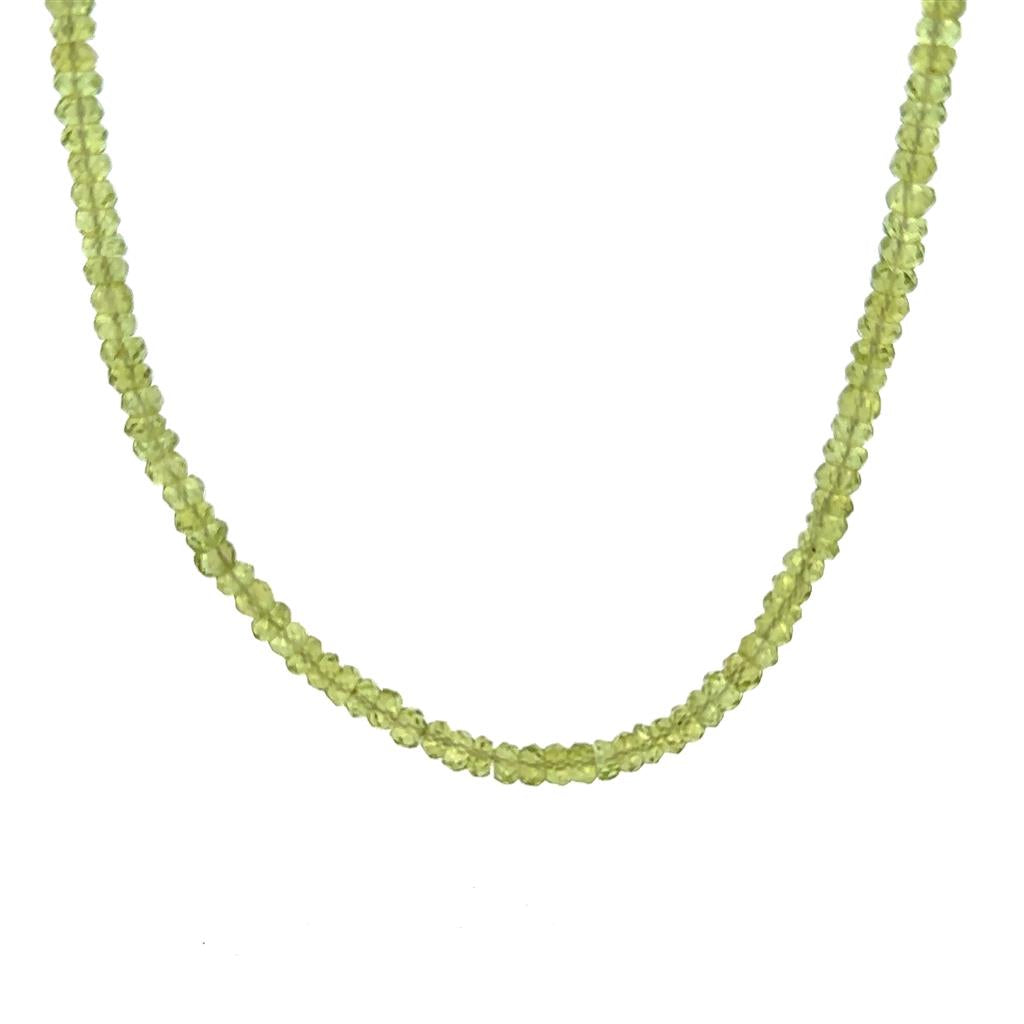 Peridot Strand Necklace With a .925 Clasp 18" Long