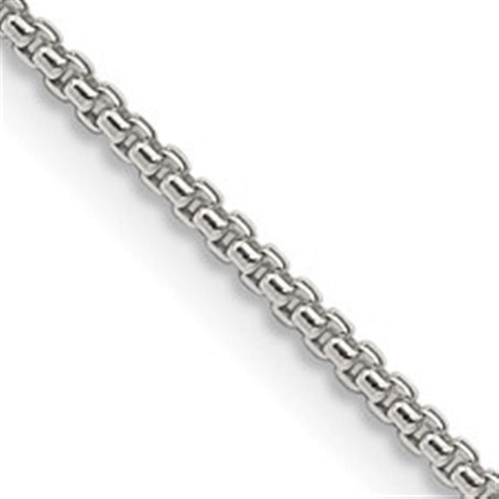 White Sterling Silver 1.5 MM Box Chain 16" Long