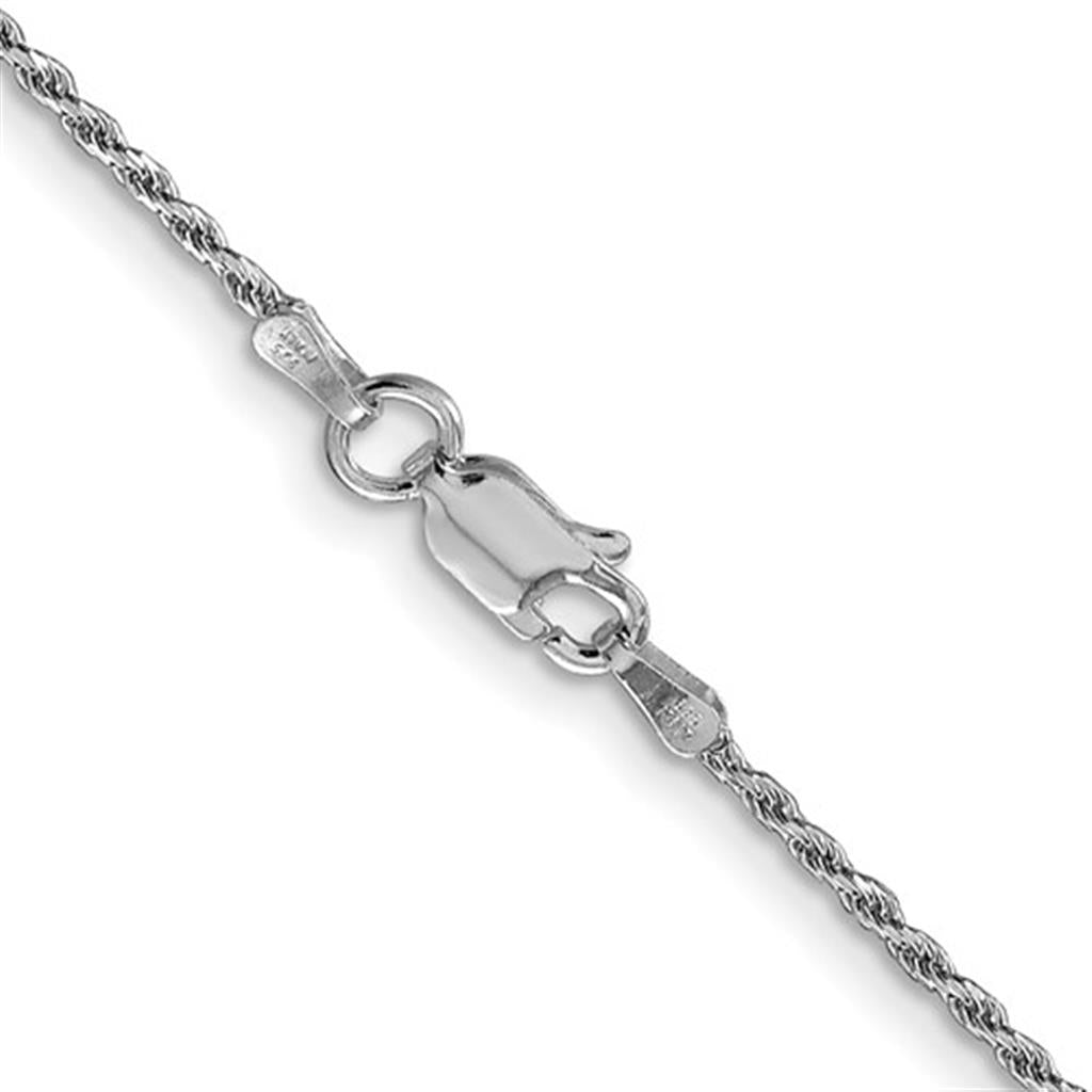 White Sterling Silver 1.5 MM Rope Chain 20" Long