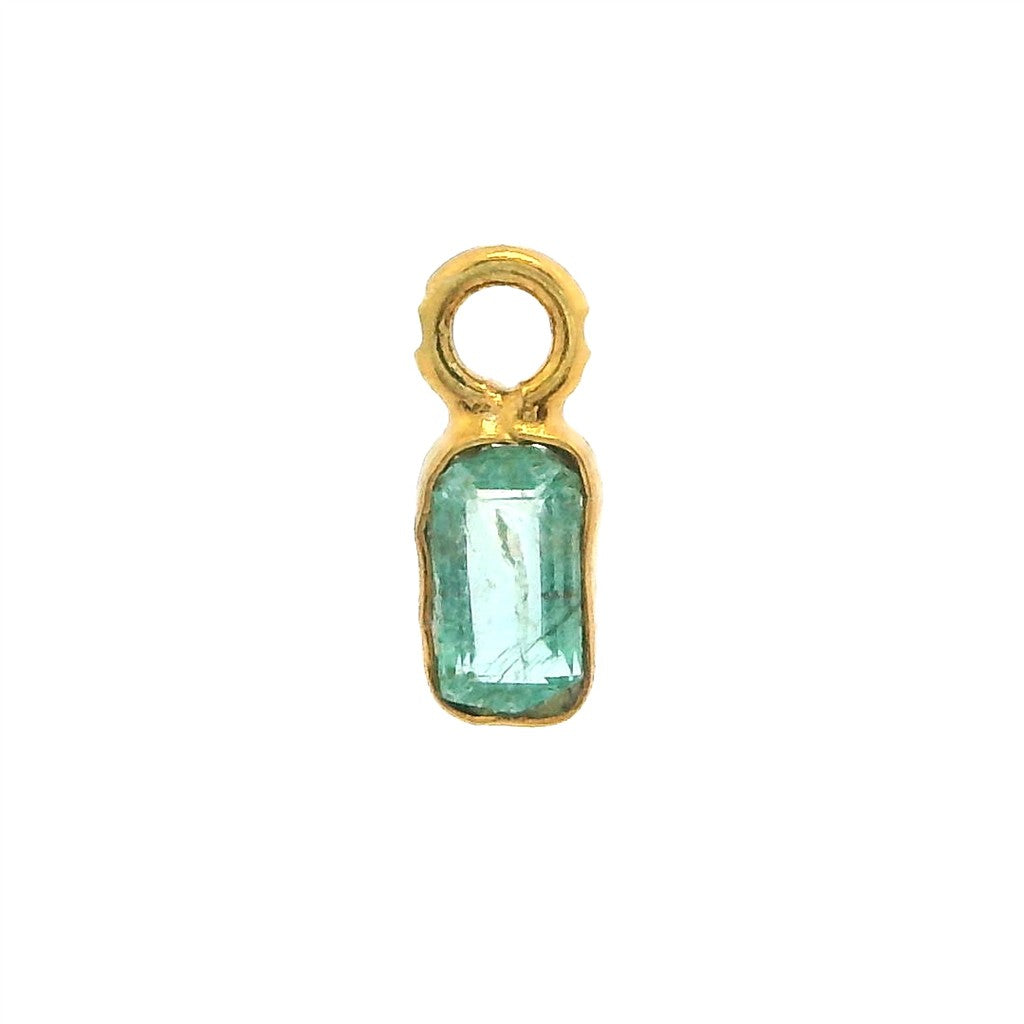 A Birth Stone Theme Charm Yellow 14 Karat Green Emerald