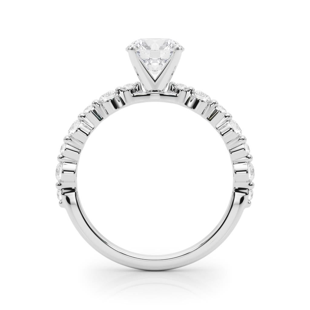 Contemporary Style Diamond Engagement Ring 14 Karat Gold White 
(Center Stone Not Included)