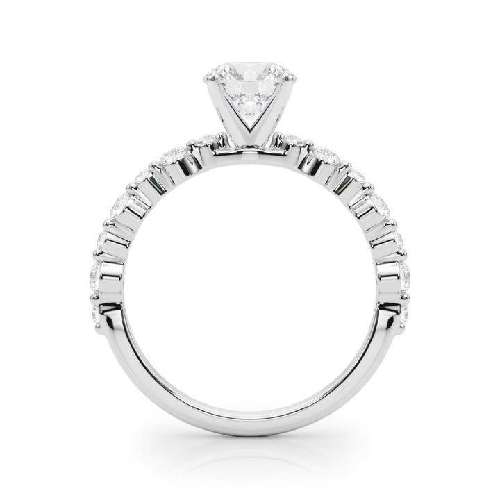 Contemporary Style Diamond Engagement Ring 14 Karat Gold White 
(Center Stone Not Included)