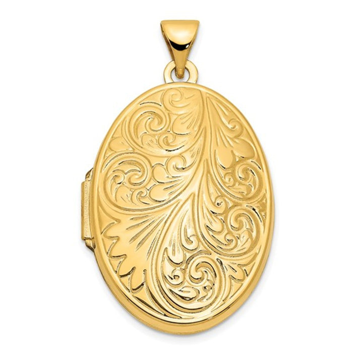Scroll Locket Pendant 14 Karat Gold Yellow