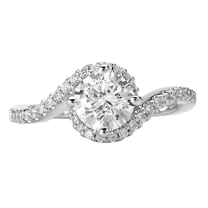 Bypass Style Diamond Engagement Ring .925 White 
(Center Stone Not Included)