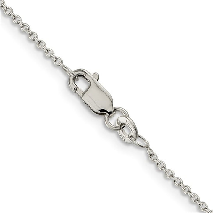 White Sterling Silver 1.25 MM Cable Chain 18" Long