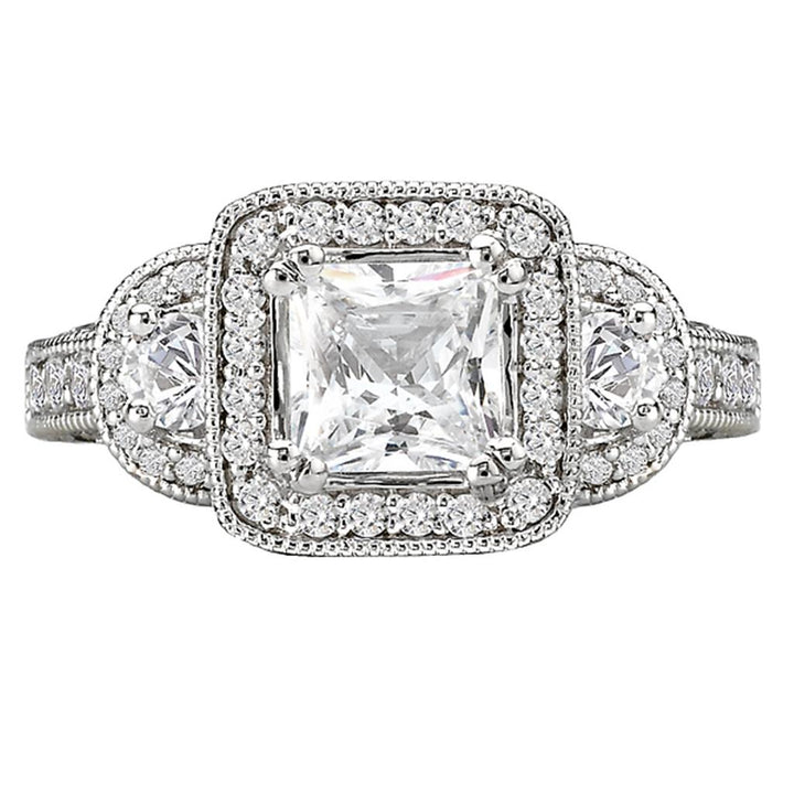 Halo Style Diamond Engagement Ring 14 KT White 
(Center Stone Not Included)