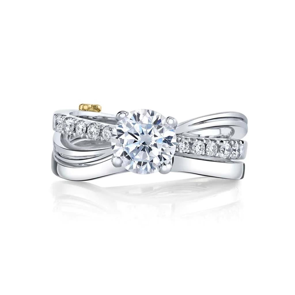 Solitare Accent Style Diamond Engagement Ring 14 Karat Gold White 
(Center Stone Not Included)