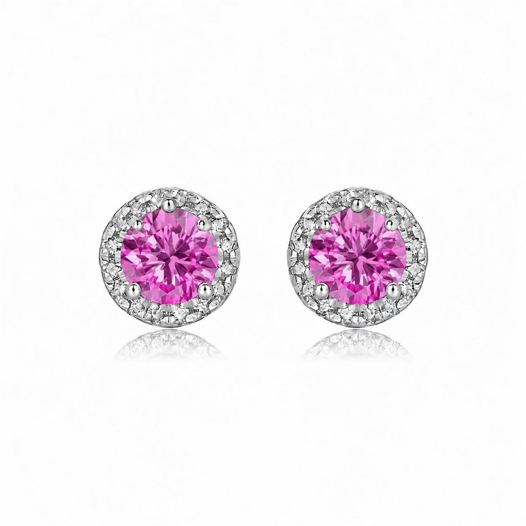 Precious Metal Earrings With Colored Stones
