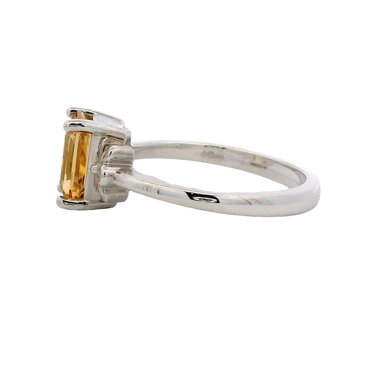 Solitare Engagement Ring White Continuum Silver For A 1.23 Carat Various Shapes Center Stone