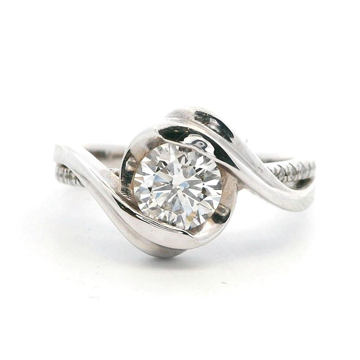 Bypass Style Lab Diamond Engagement Ring14 Karat Gold White