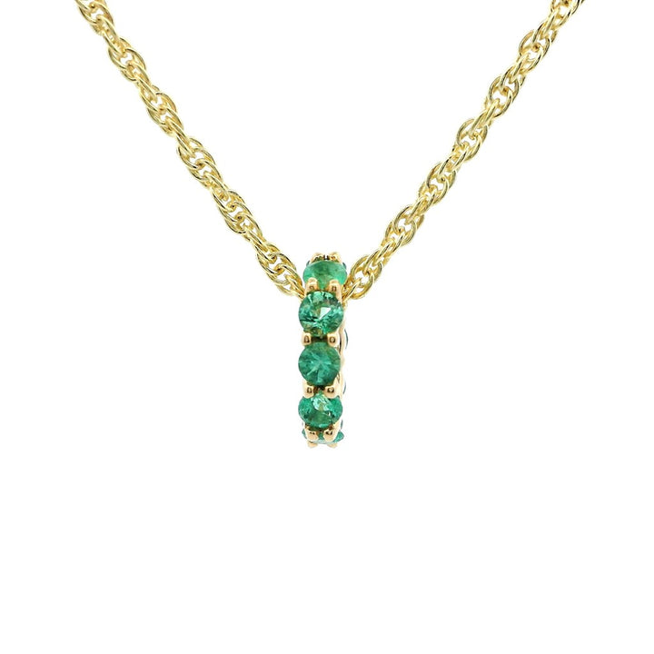 Slider Pendants 14 Karat Yellow with Round Emerald