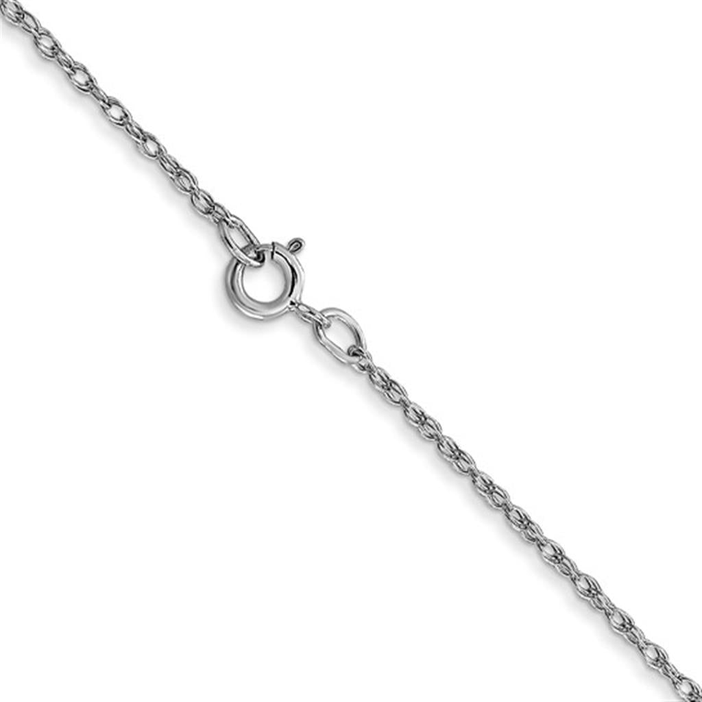Loose Rope Link Chain 14 KT White 0.7 MM Wide 16' In Length