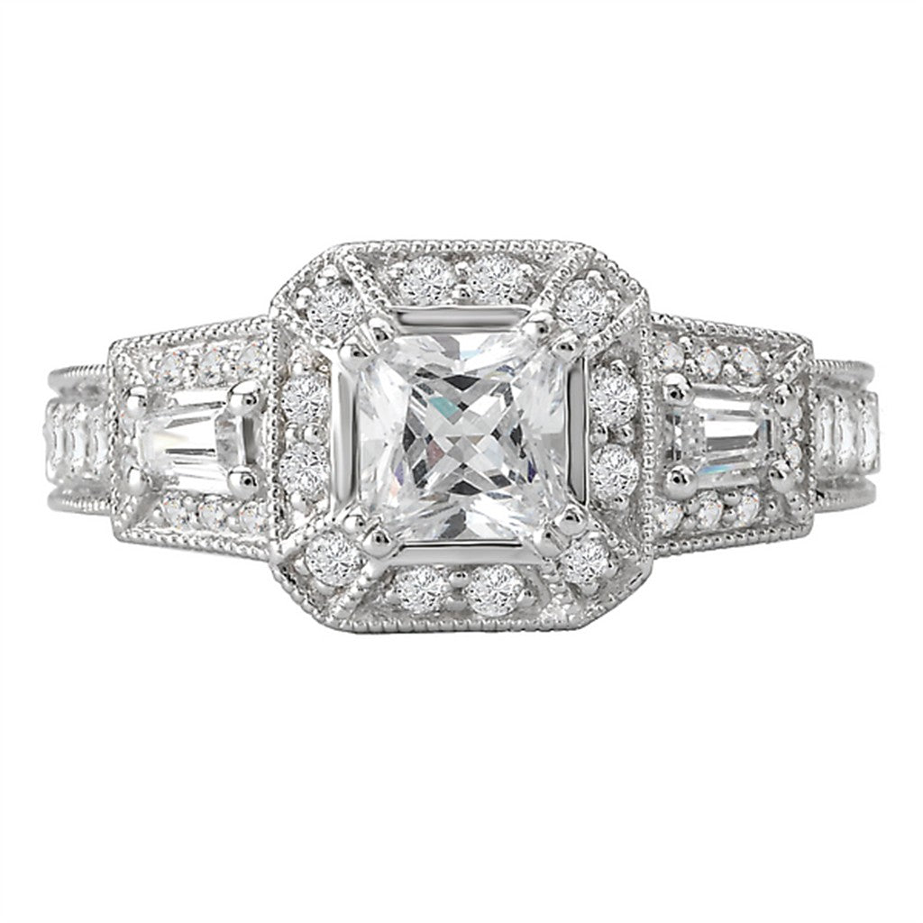 Halo Style Diamond Engagement Ring 14 Karat Gold White 
(Center Stone Not Included)