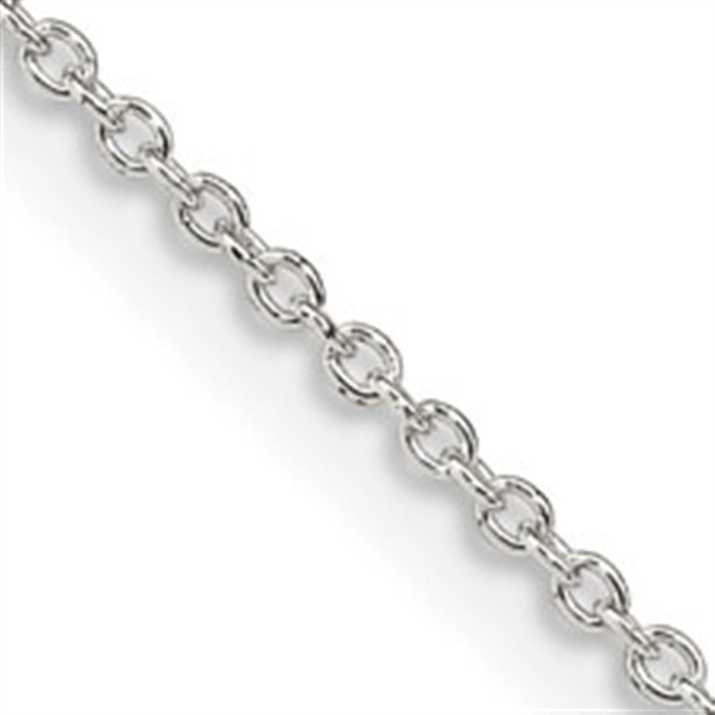 Sterling Silver 1.25 MM Cable Chain 18" Long