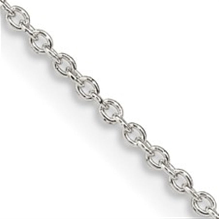 White Sterling Silver 1.25 MM Cable Chain 18" Long