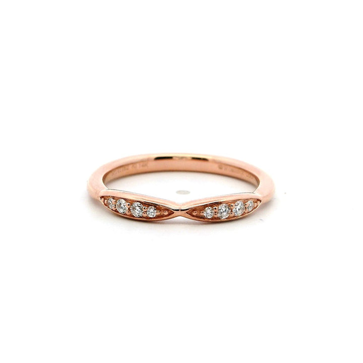 Fitted Style Diamond Wedding Band 18 Karat Gold White size 6
