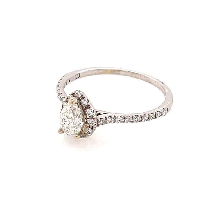 Halo Style Diamond Engagement Ring14 Karat Gold White
