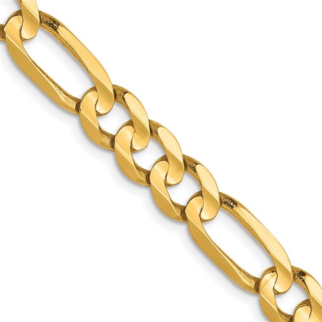 Figaro Link Chain 10 KT Yellow 6 MM Wide 20' In Length