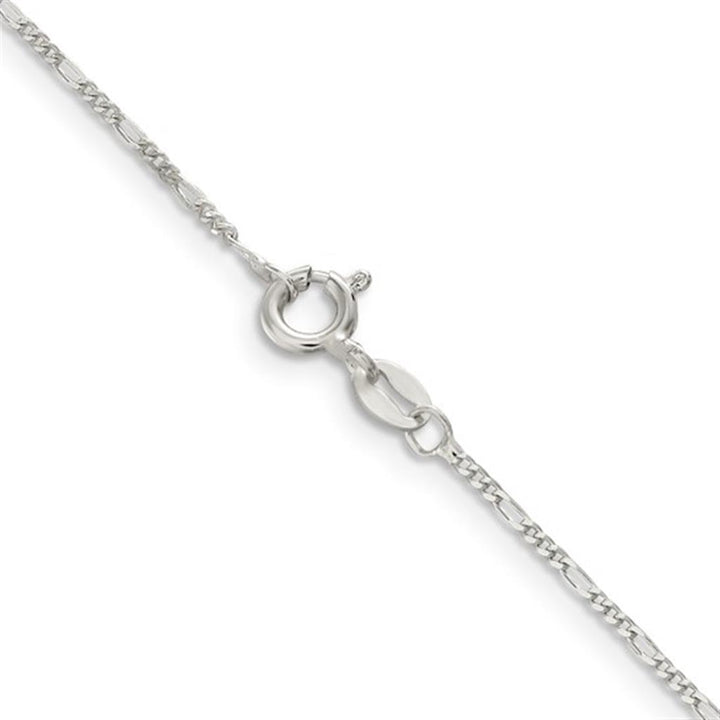 White Sterling Silver 1.2 MM Figaro Chain 18" Long