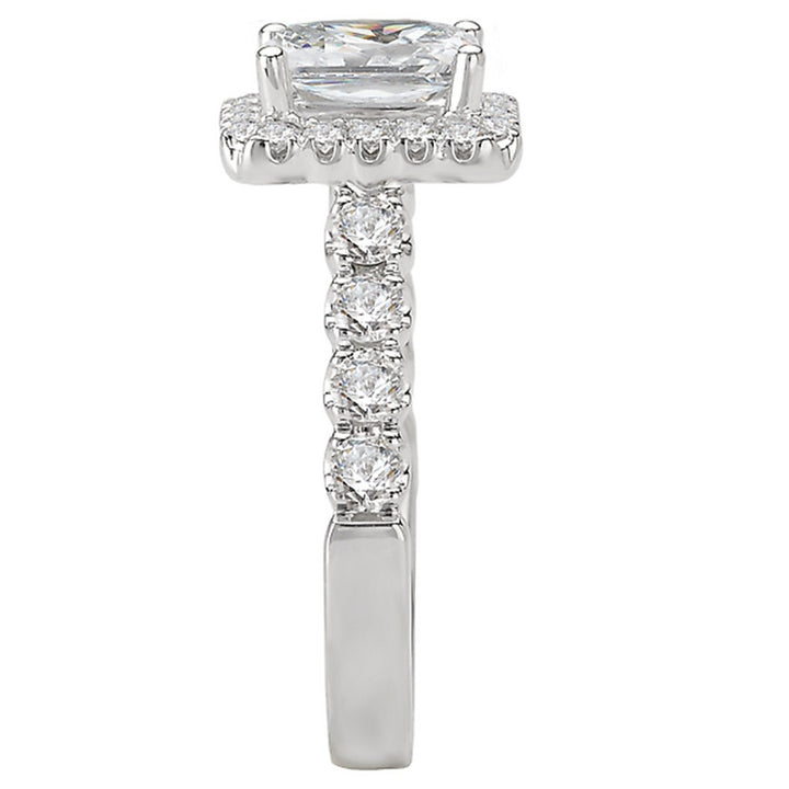 Halo Diamond Engagement Ring 14 Karat White