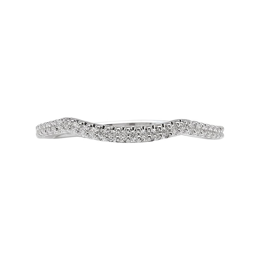 Stack-Able Style Diamond Wedding Band 18 KT White with Diamonds size 5.75