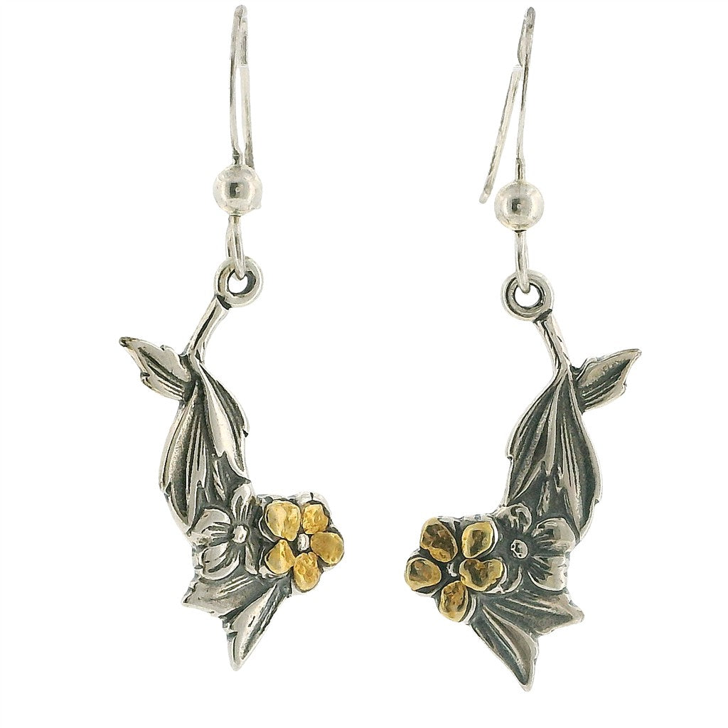 Sterling Silver Earrings Accented with Alaskan Gold Nuggets