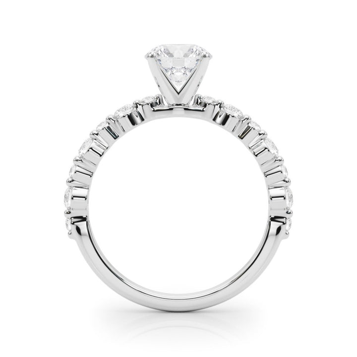Contemporary Style Diamond Engagement Ring 14 Karat Gold White 
(Center Stone Not Included)