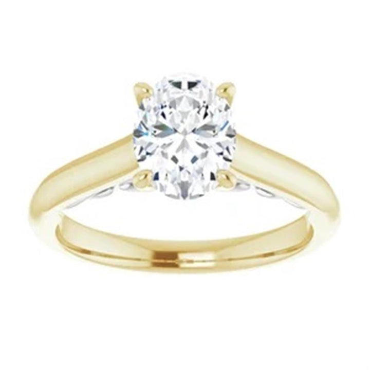 Solitare Style Diamond Engagement Ring 14 Karat Gold White & Rose 
(Center Stone Not Included)