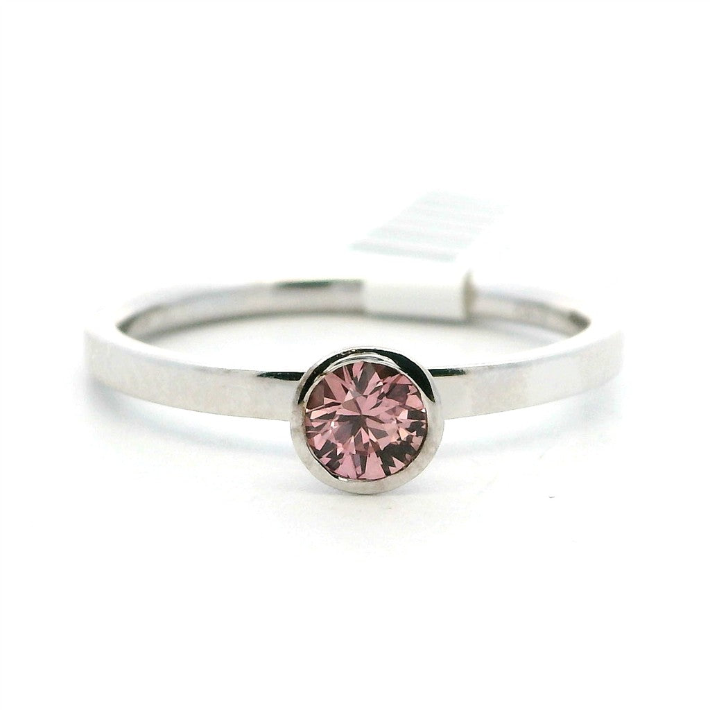 Solitare Style Colored Stone Ring 14 Karat Silver with Sapphire size 7