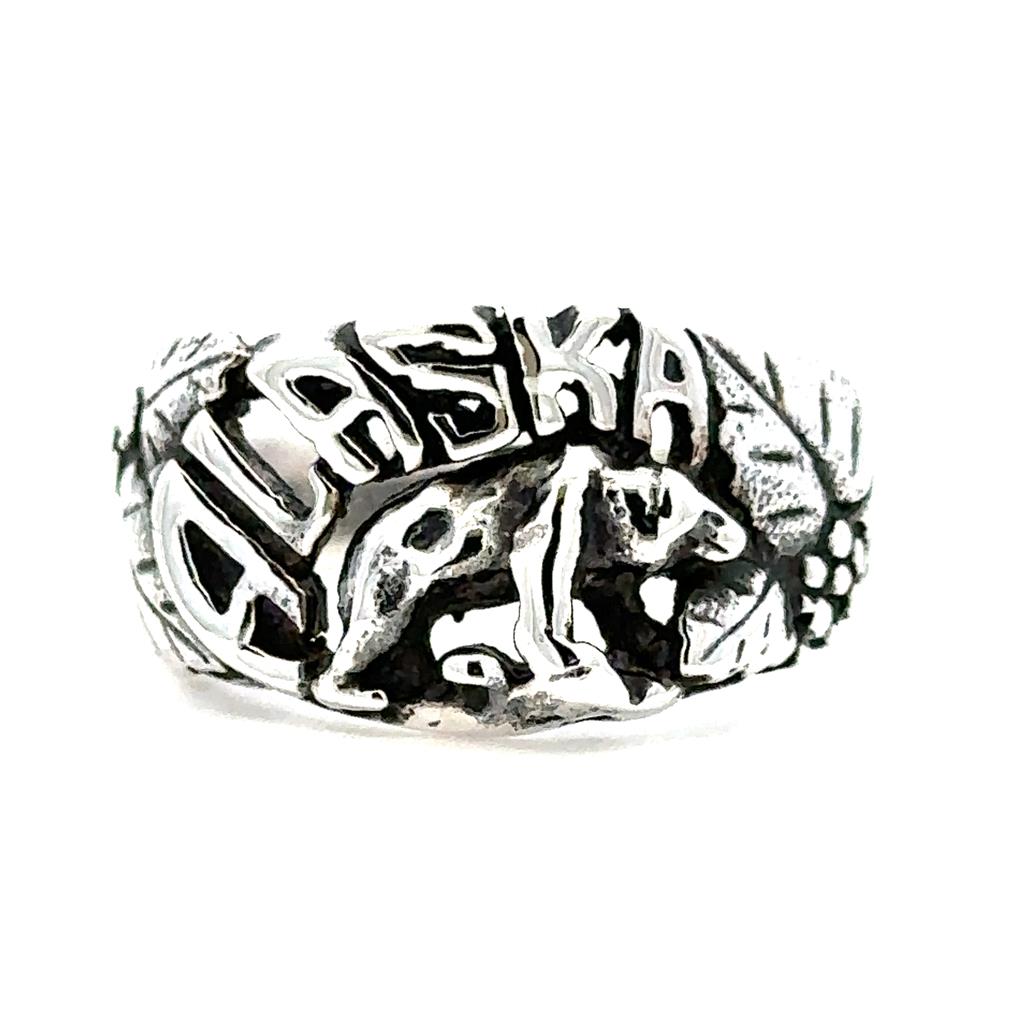 Alaska Signet Ring Silver .925 White Size 10